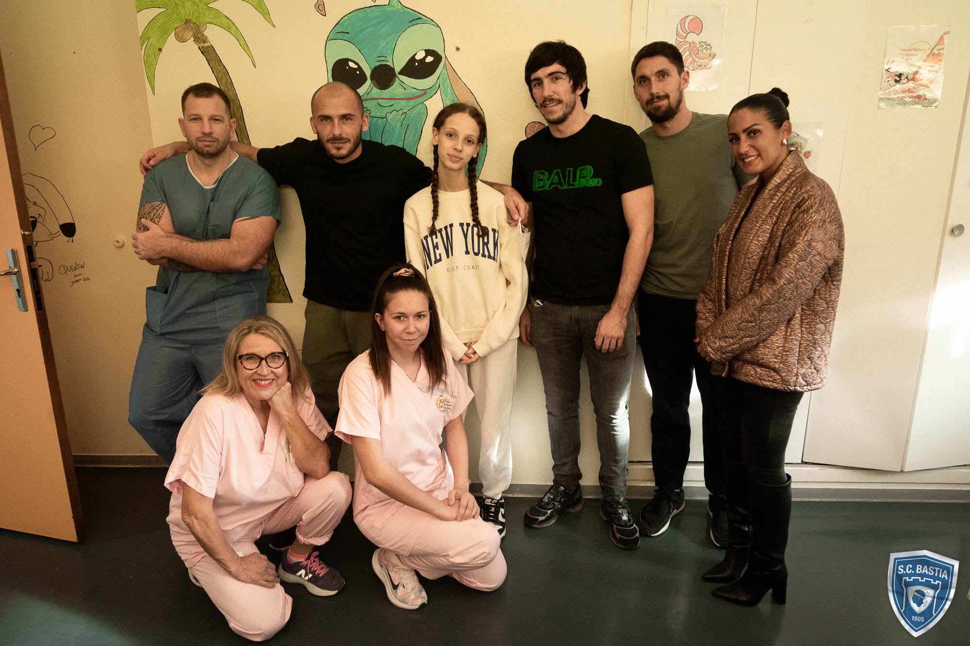 Le Sporting en visite à l'hôpital de Bastia !