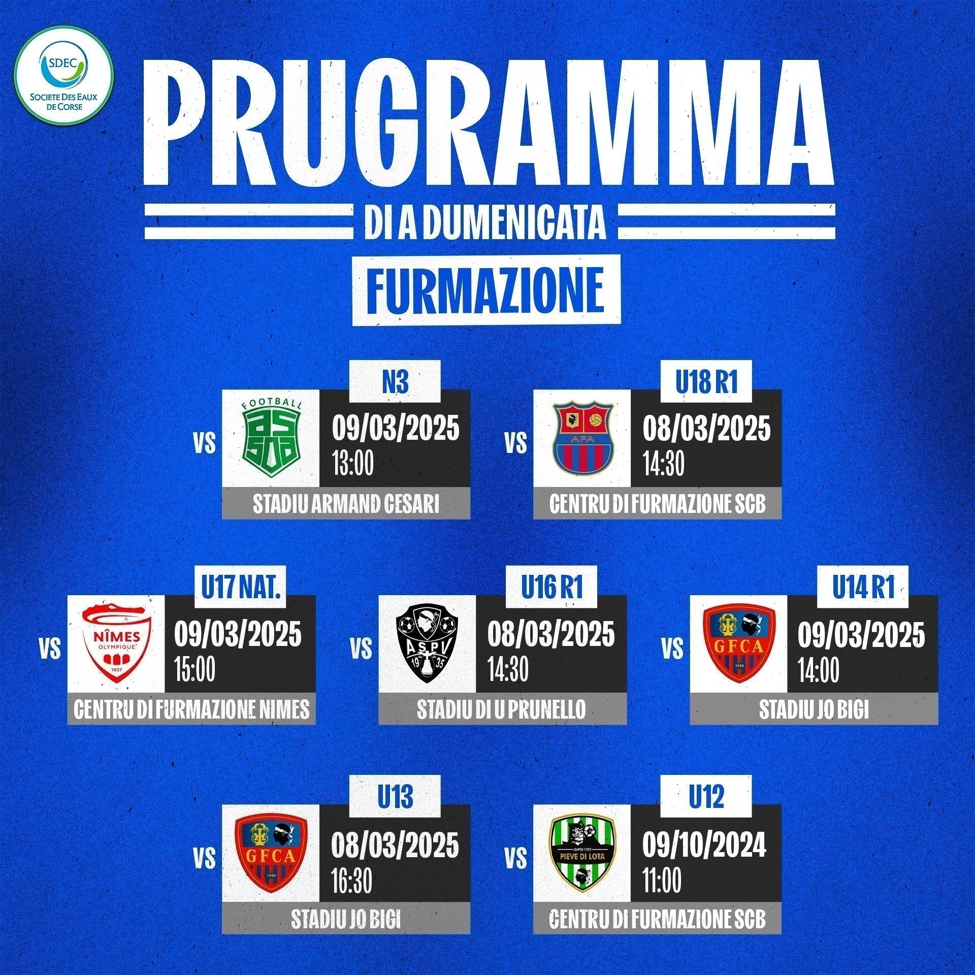 FURMAZIONE : U PRUGRAMMA DI A DUMENICATA